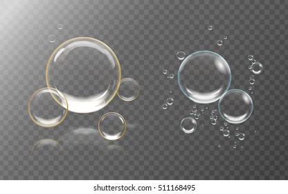 Air bubbles underwater, bubbles template isolated on transparent background