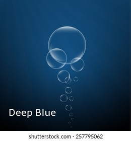 Air bubbles in water. Image of bubbles on a blue background.