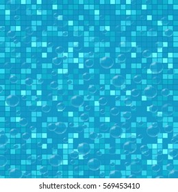 Air Bubbles In Water, Mosaic Tiles, Pool, Vector 