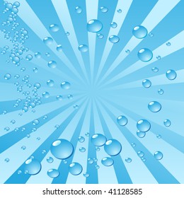 Air bubbles in water on background. Vector