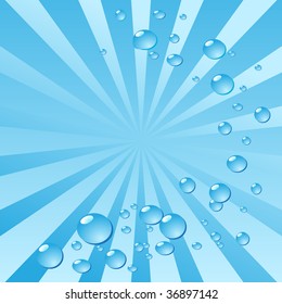 Air bubbles in water on shiny background. Vector