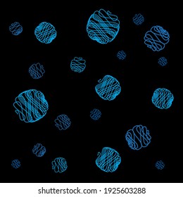 Air bubbles in the water. Original pattern of blue and sky blue balls on dark background. Suitable for decorating ceramic tiles used in the bathroom.