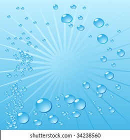 Air bubbles in water, shiny background. Vector.
