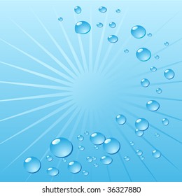 Air bubbles in water, shiny background. Vector