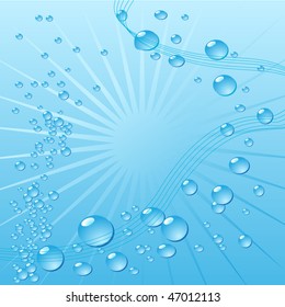 Air bubbles in water, shiny background. Vector Illustration