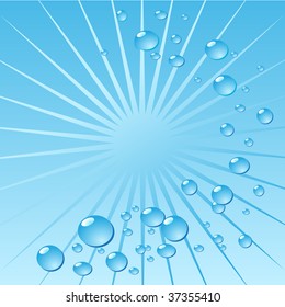 Air bubbles in water, shiny gradient background. Vector