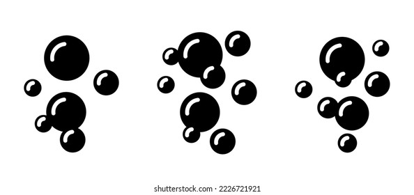 Air bubbles in water. Soap bubbles set. Vector bubbles isolated on white background.