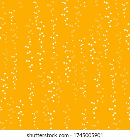 Air bubbles in yellow liquid. Vector Seamless pattern. Repeating abstract background. Drop beer. Hand drawn digital paper with bubbles