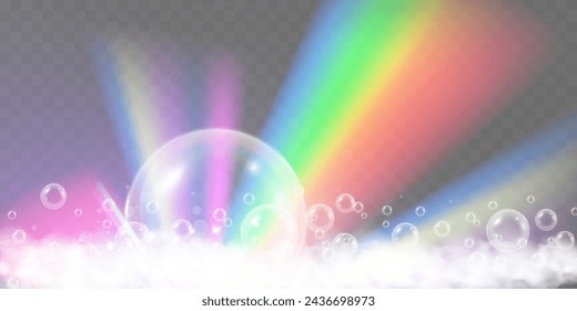 Air bubbles.Soap foam vector illustration on a transparent background.	
