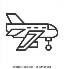 Air Bus Icon Vector Illustration Outline Style