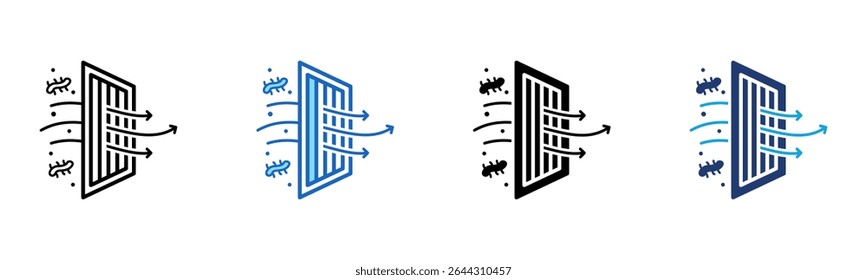 Icono de Filtrar de cabina de aire Ilustración vectorial de estilo múltiple