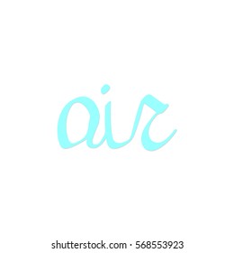 air, calligraphy lettering, word design template, vector illustration