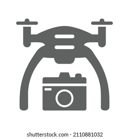Air, camera, drone icon. Gray vector graphics.