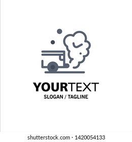 Air, Car, Gas, Pollution, Smoke Business Logo Template. Flat Color