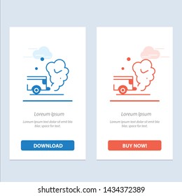 Air, Car, Gas, Pollution, Smoke  Blue and Red Download and Buy Now web Widget Card Template