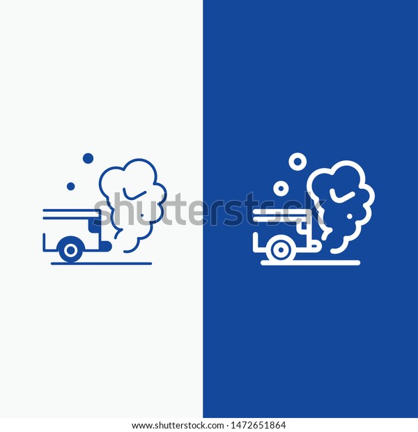 Air, Car, Gas,\
Pollution, Smoke Line and Glyph Solid icon Blue banner Line and\
Glyph Solid icon Blue\
banner