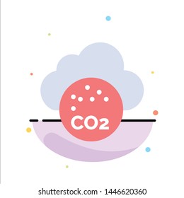 Air, Carbone Dioxide, Co2, Pollution Abstract Flat Color Icon Template