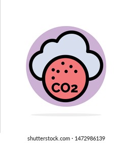 Air, Carbone Dioxide, Co2, Pollution Abstract Circle Background Flat color Icon