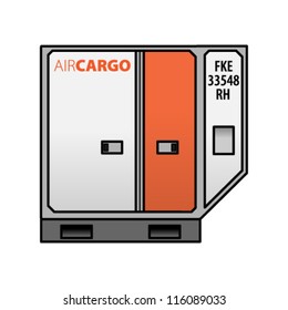 An Air Cargo Container For Loading Into Airplane Cargo Holds. Right Hand Half.