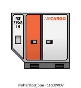 An Air Cargo Container For Loading Into Airplane Cargo Holds. Left Hand Half.