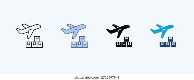 Vector de ilustración de icono múltiple de carga aérea