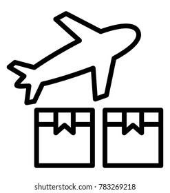 Air cargo service line vector icon