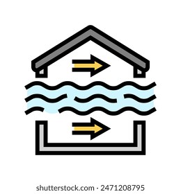 air change per hour ach color icon vector. air change per hour ach sign. isolated symbol illustration