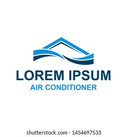 Air Circulation, Air Flow Installation for HVAC with Roof Maintenance of Repair Logo Design
