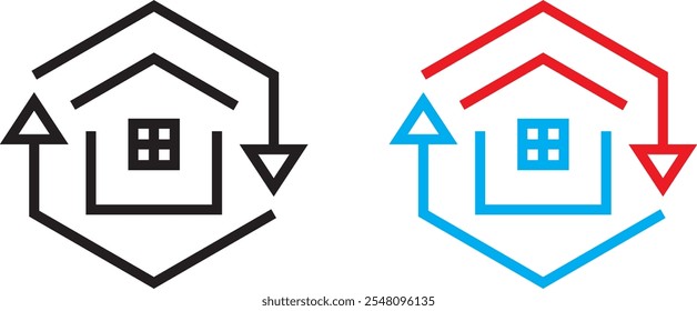 air circulation home icon ,  vector illustration