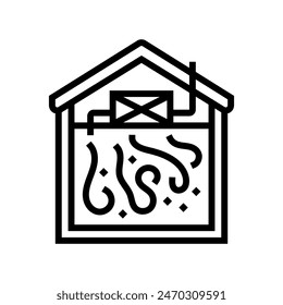 Vector de la línea de ventilación de circulación de aire. símbolo de ventilación de circulación de aire.