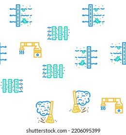 air clean flow freash wind filter vector seamless pattern thin line illustration