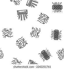 air clean fresh wind flow filter vector seamless pattern thin line illustration