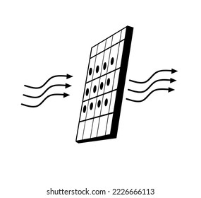 Filtro de filtro de aire. Icono de contorno del vector.