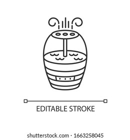 Air cleaning household appliance pixel perfect linear icon. Ionizer, water vaporization system. Thin line customizable illustration. Contour symbol. Vector isolated outline drawing. Editable stroke