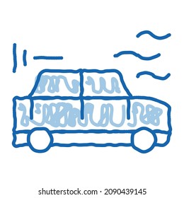 air cleaning machine sketch icon vector. Hand drawn blue doodle line art air cleaning machine sign. isolated symbol illustration