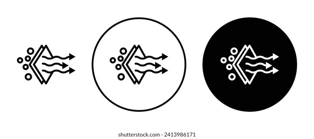 Air Cleaning Vector Icon Set. Air purification and filter vector symbol for UI design.