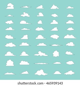 Air clouds on blue background,flat illustration