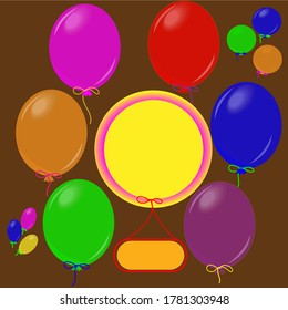 Air colored balloons. You can post information about a holiday or a sale.