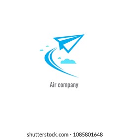 air company modern paper plane logo Template. vector. on white background. transportation