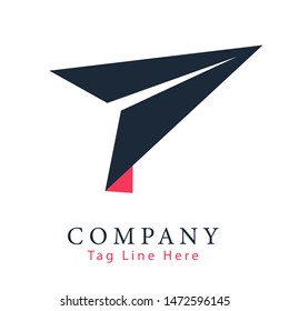 air company modern paper plane logo Template.. on white background. transportation logo
