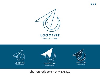 air company modern paper plane logo Template. vector