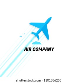 air company. plane. creativity idea. logo. design modern. vector illustration. on white background.