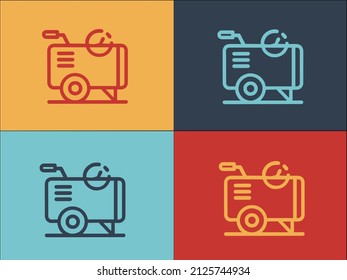 Air Compressor Cart Logo Template, Simple Flat Icon Of equipment,cart,air