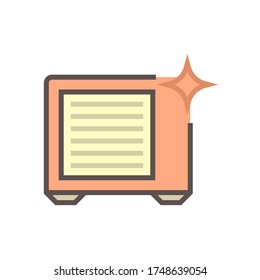 Air compressor or condenser unit vector icon. Part of temperature and humidity control technology in air conditioning HVAC system. Clean  and new condition. Good heat ventilation and high efficiency.