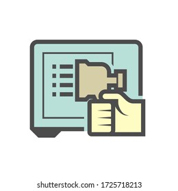 Luftkonditionierer Reinigungsdüse Spritzvektorsymbol auf weißem Hintergrund.