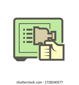 Air compressor or air condensor cleaning work by water nozzle spray, Dust soil and disease remove for increase airflow and system efficiency result in saving, Vector illustration icon design.