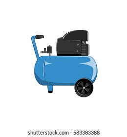 Air compressor in flat style vector illustration.