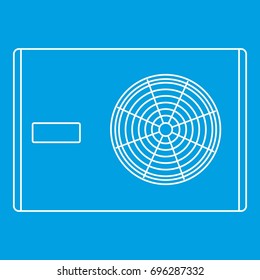 Air compressor icon blue outline style isolated vector illustration. Thin line sign