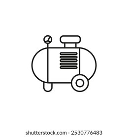 air compressor icon flat line symbol set.