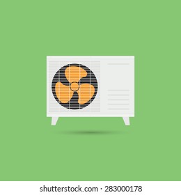 Air compressor icon, flat style - Vector